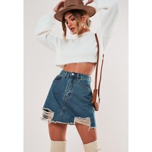Ripped Denim Skirt
